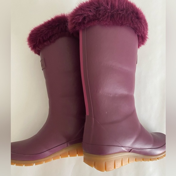 EUC! Joules Boots Girls Size 13 Purple with Fur - Picture 3 of 4